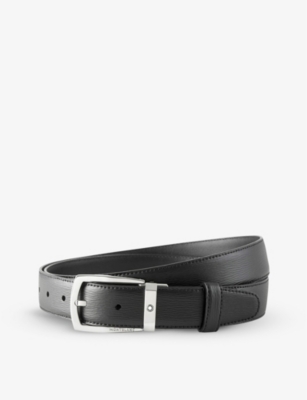 MONTBLANC MONTBLANC MEN'S TRAPEZE LEATHER BELT,45580109