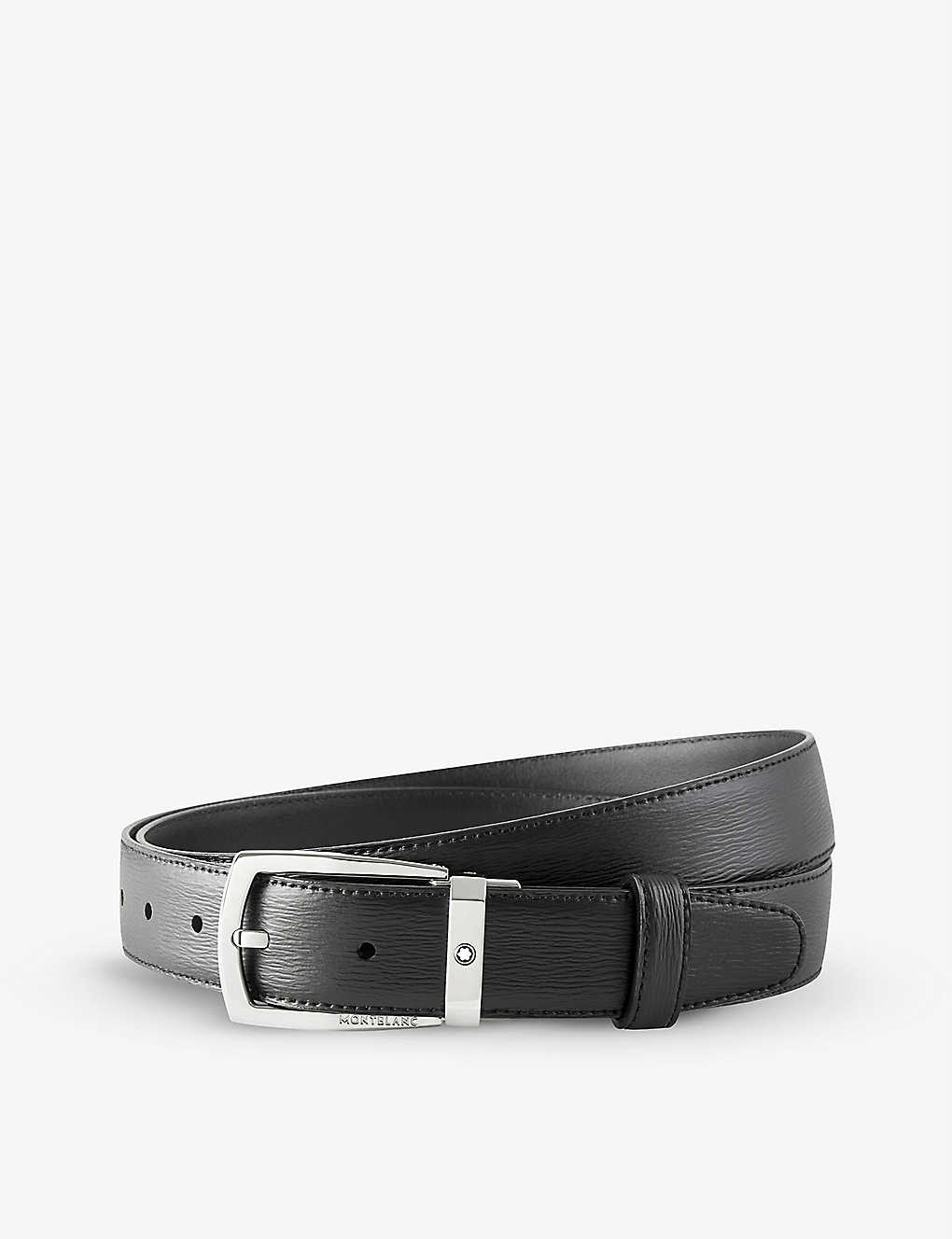 Shop Montblanc Men's Trapeze Leather Belt