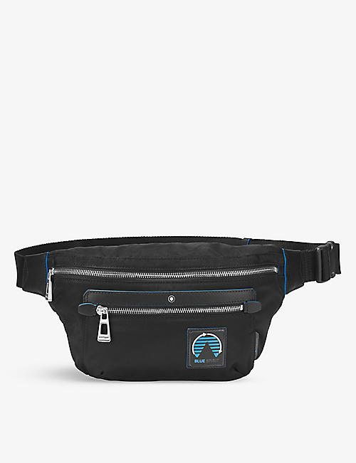 MONTBLANC: Blue Spirit logo-patch recycled-nylon belt bag