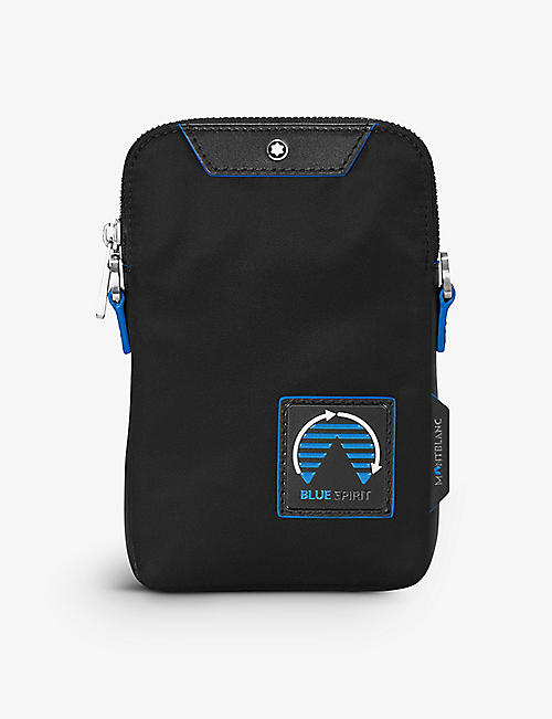MONTBLANC: Blue Spirit logo-patch recycled-nylon envelope bag