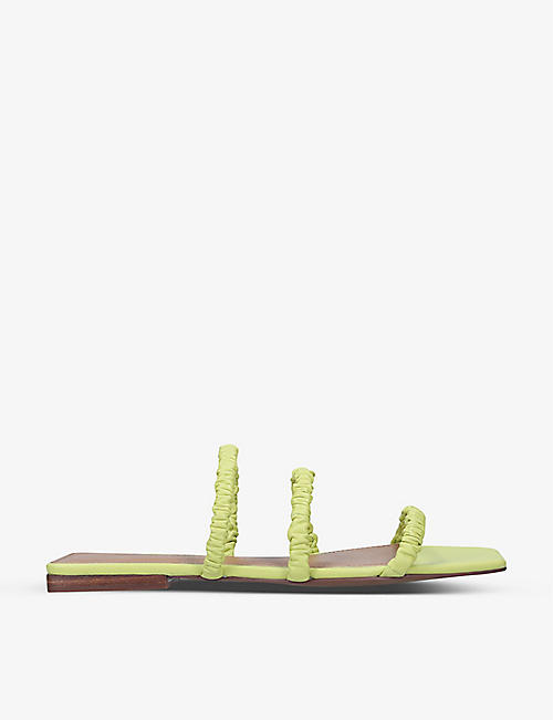 WHO WHAT WEAR: Zela triple-strap leather sandals