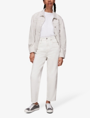 Whistles Womens White Authentic Barrel-leg High-rise Jeans 24 In White