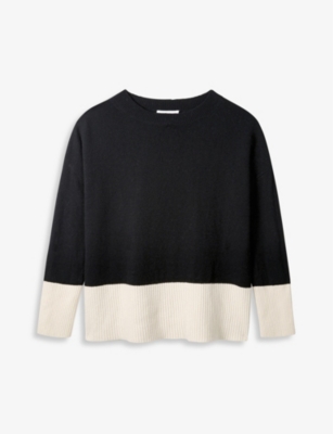 Knitted colour-block...