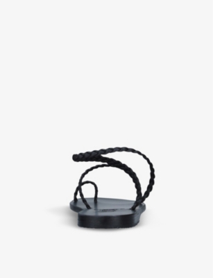 Ancient Greek Sandals Woman Thong Sandal Black Size 8 Soft Leather In Black