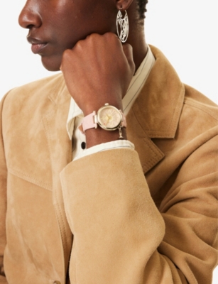 VIVIENNE WESTWOOD WATCHES: VV006PKPK Orb II gold-plated PVD and leather watch