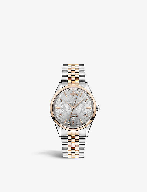 VIVIENNE WESTWOOD WATCHES: VV208RSSL Wallace two-tone stainless-steel and Swarovski crystal quartz watch
