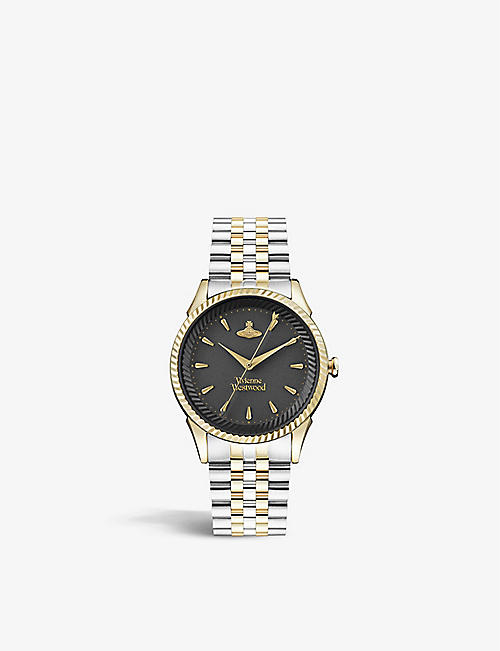 VIVIENNE WESTWOOD WATCHES: VV240BKGS Seymour yellow gold-plated stainless steel quartz watch