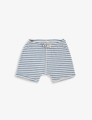 Caramel Kids' Piranha Stripe-print Cotton-blend Shorts 3-10 Years In Blue/ivory Stripe