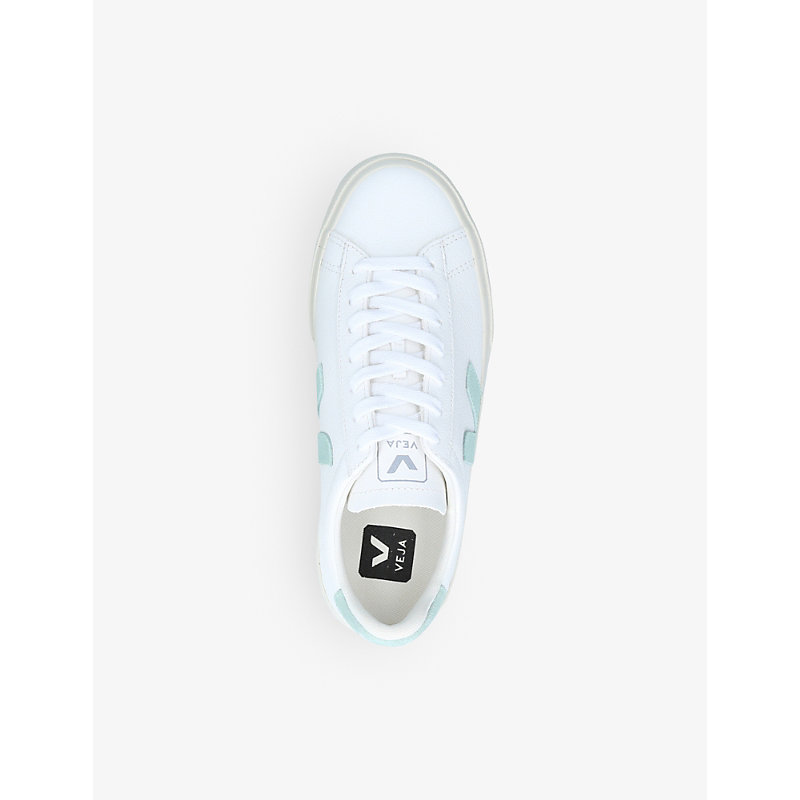 Shop Veja Women's Campo Leather And Suede Low-top Trainers In White