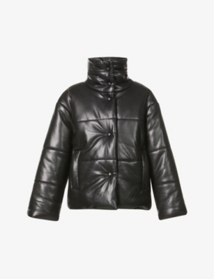 Nanushka hide faux store leather puffer jacket