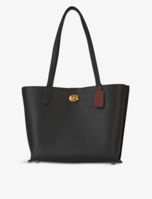 Shop Coach Women's B4/black Wilow Faux-leather Tote Bag