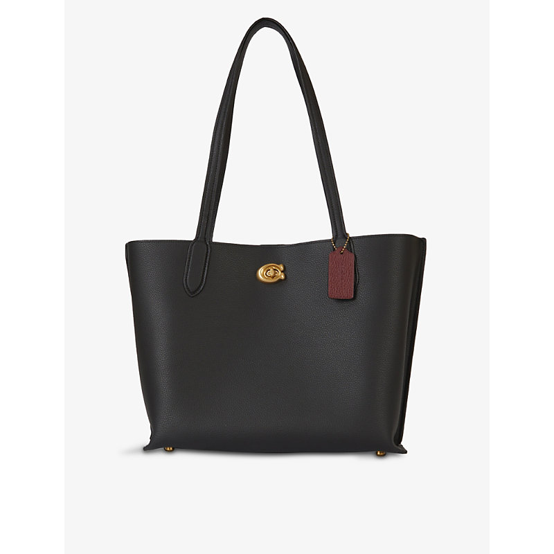 Shop Coach Women's B4/black Wilow Faux-leather Tote Bag