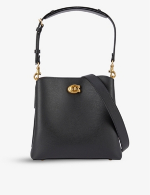 Coach Willow Pebbled Leather Bucket Bag In B4/black