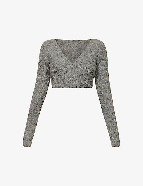 SKIMS: Cozy knitted wrap top