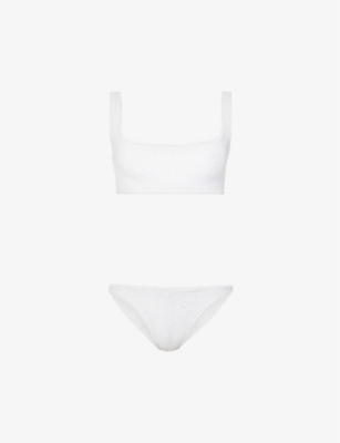 HUNZA G: Xandra crinkled bikini set