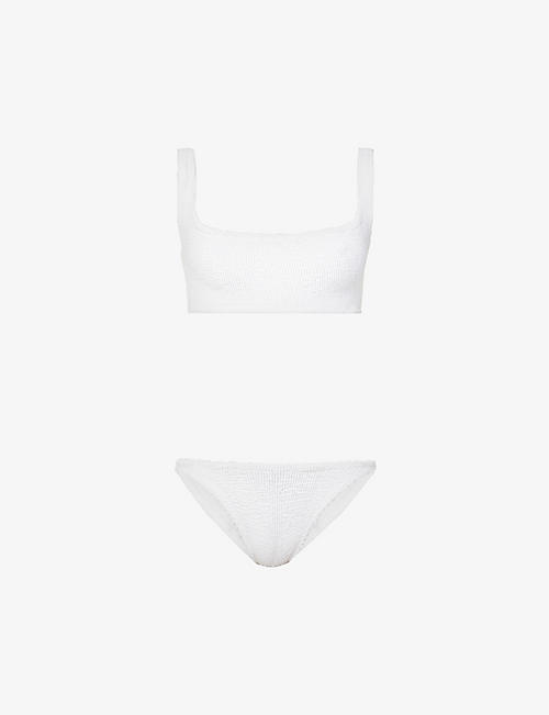 HUNZA G: Xandra crinkled bikini set