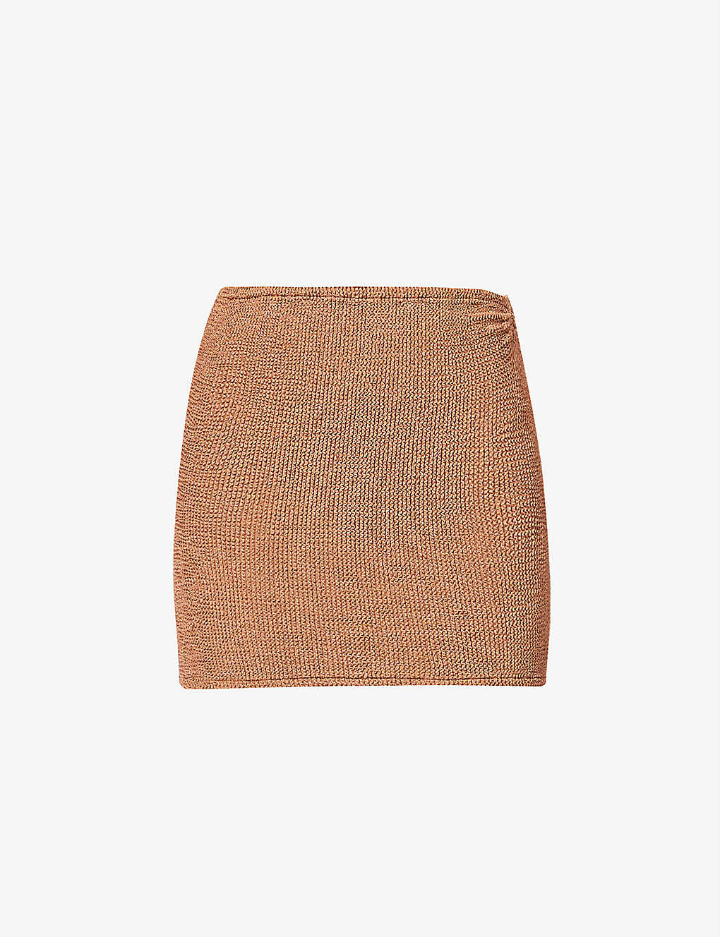 Hunza G Hunza Mini Skirt In Metallic Cocoa | ModeSens