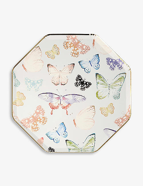 MERI MERI: Butterfly eco-friendly paper plates pack of eight 26cm x 26cm