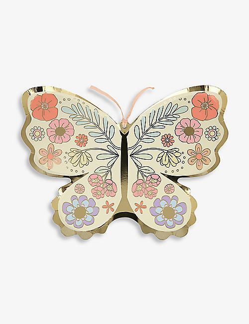 MERI MERI: Butterfly floral-print paper plates pack of eight