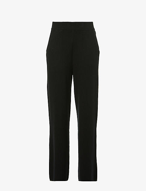 LA COLLECTION: Mira wide-leg high-rise cashmere trousers