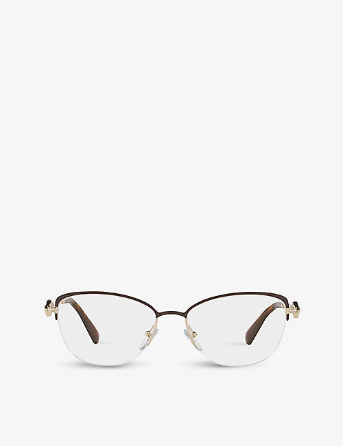 BVLGARI: BV2210B metal cat-eye glasses