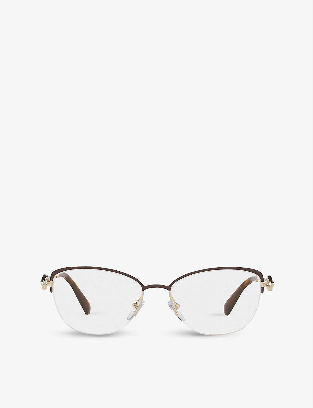 Bvlgari Bv2210b Metal Cat-eye Glasses In Brown