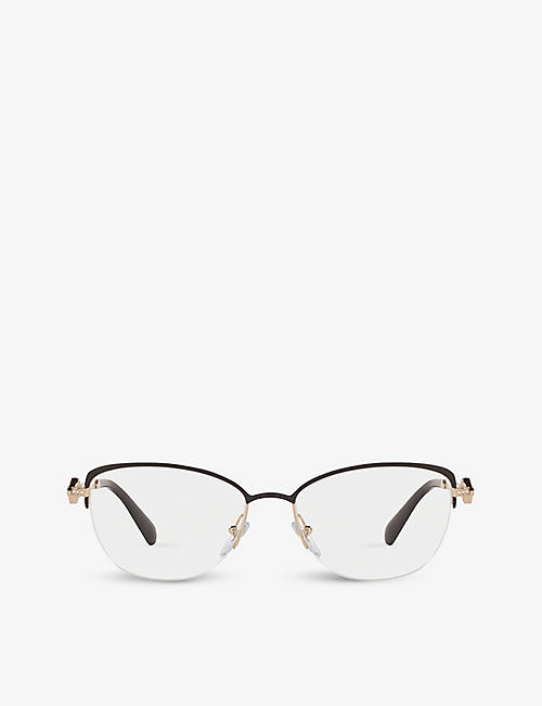 BVLGARI: BV2210B metal cat-eye glasses