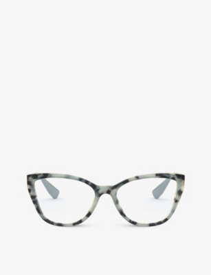 MIU MIU: MU04SV Havana-frame acetate optical glasses