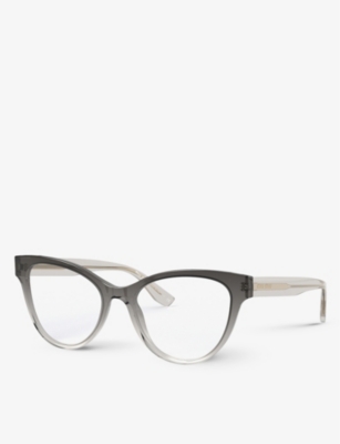 Miu Miu Womens Grey Mu01tv Cat's-eye Frame Acetate Optical Glasses In Grey