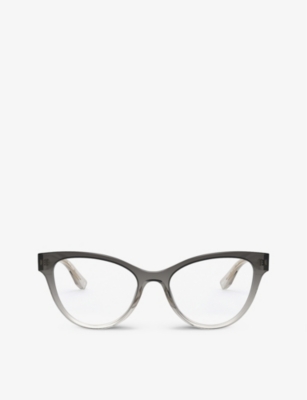 Miu Miu Women's Grey Mu01tv Cat's-eye Frame Acetate Optical Glasses
