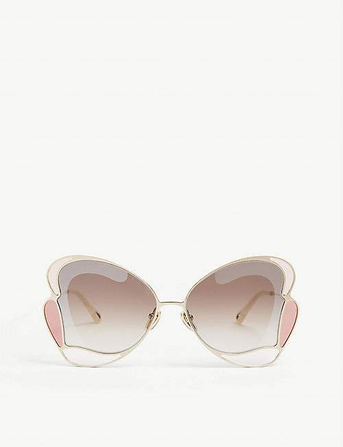CHLOE: CH0048S Gemma metal and acetate butterfly-frame sunglasses