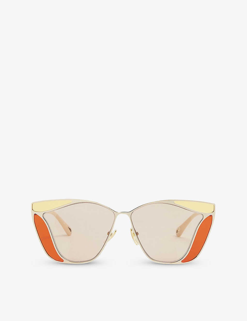 Shop Chloé Chloe Women's Orange Ch0049s Gemma Metal And Acetate Square-frame Sunglasses