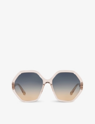 Chloé Ch0008s Acetate Geometric-frame Sunglasses In Pink