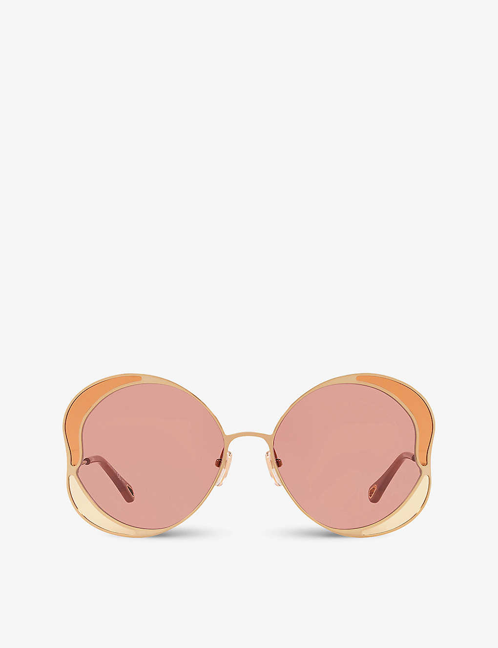 Shop Chloé Chloe Women's Red Ch0024s Gemma Metal And Acetate Butterfly-frame Sunglasses