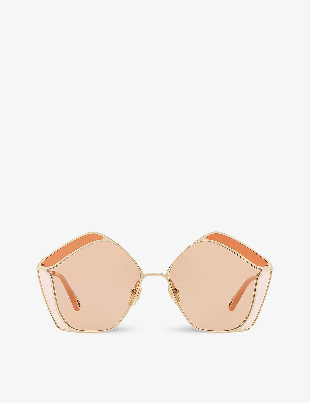 Chloé Ch0026s Gemma Metal And Acetate Pentagon-frame Sunglasses In Pink