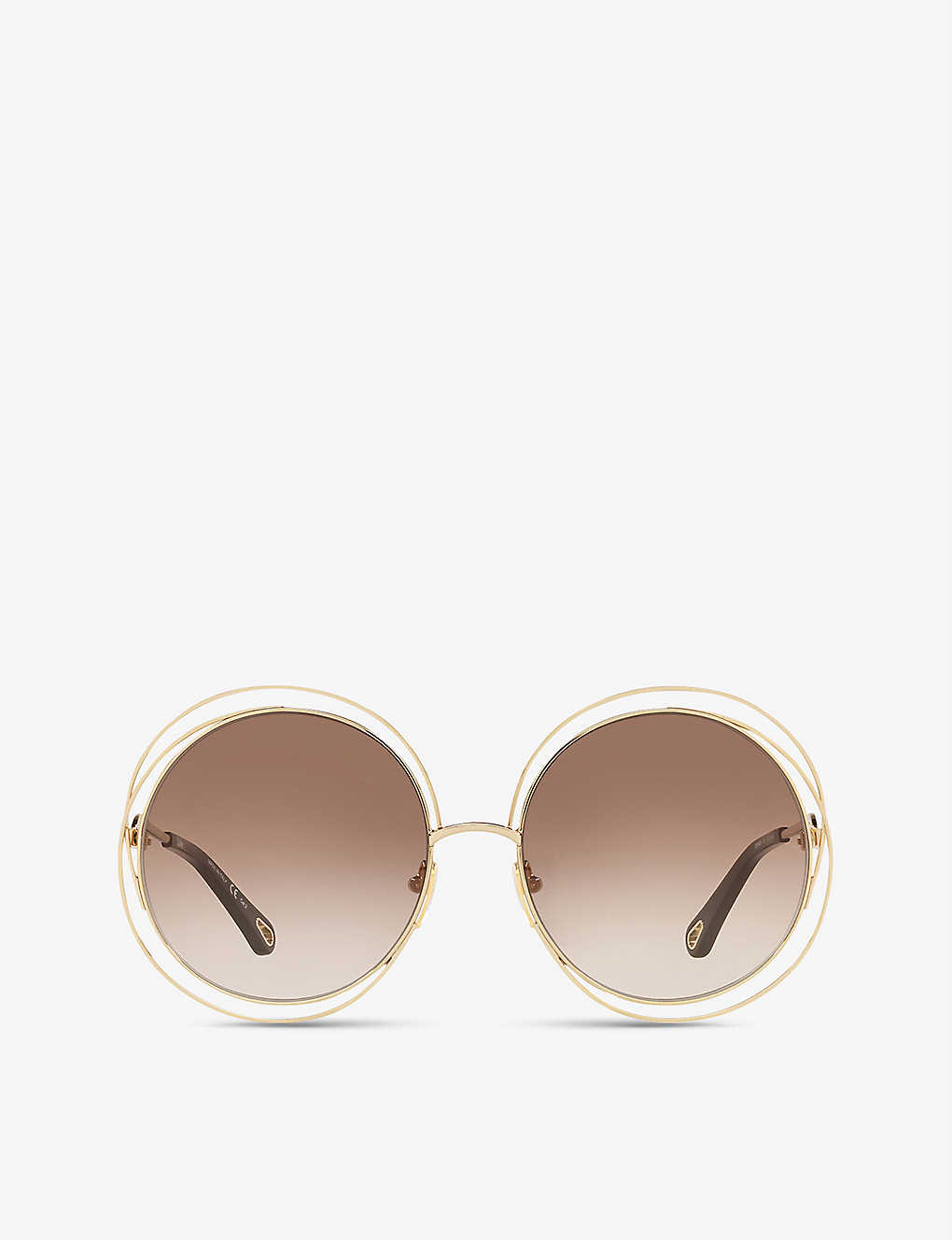 Chloé Ch0045s Round-frame Metal Sunglasses In Brown