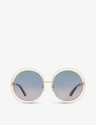 Chloé Womens Ch0045s Round-frame Metal Sunglasses Dark In Dark