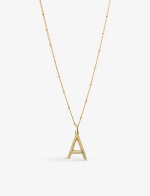 EDGE OF EMBER: A initial 18ct yellow gold-plated vermeil recycled sterling-silver pendant necklace