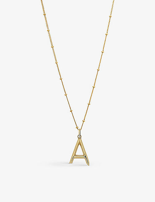 EDGE OF EMBER: A initial 18ct yellow gold-plated vermeil recycled sterling-silver pendant necklace