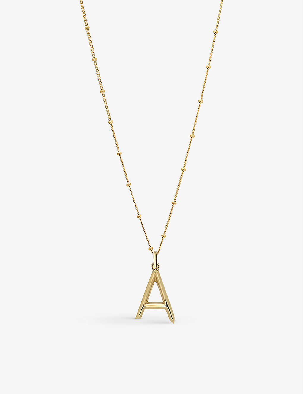 Edge Of Ember Womens Gold A Initial 18ct Yellow Gold-plated Vermeil Recycled Sterling-silver Pendant