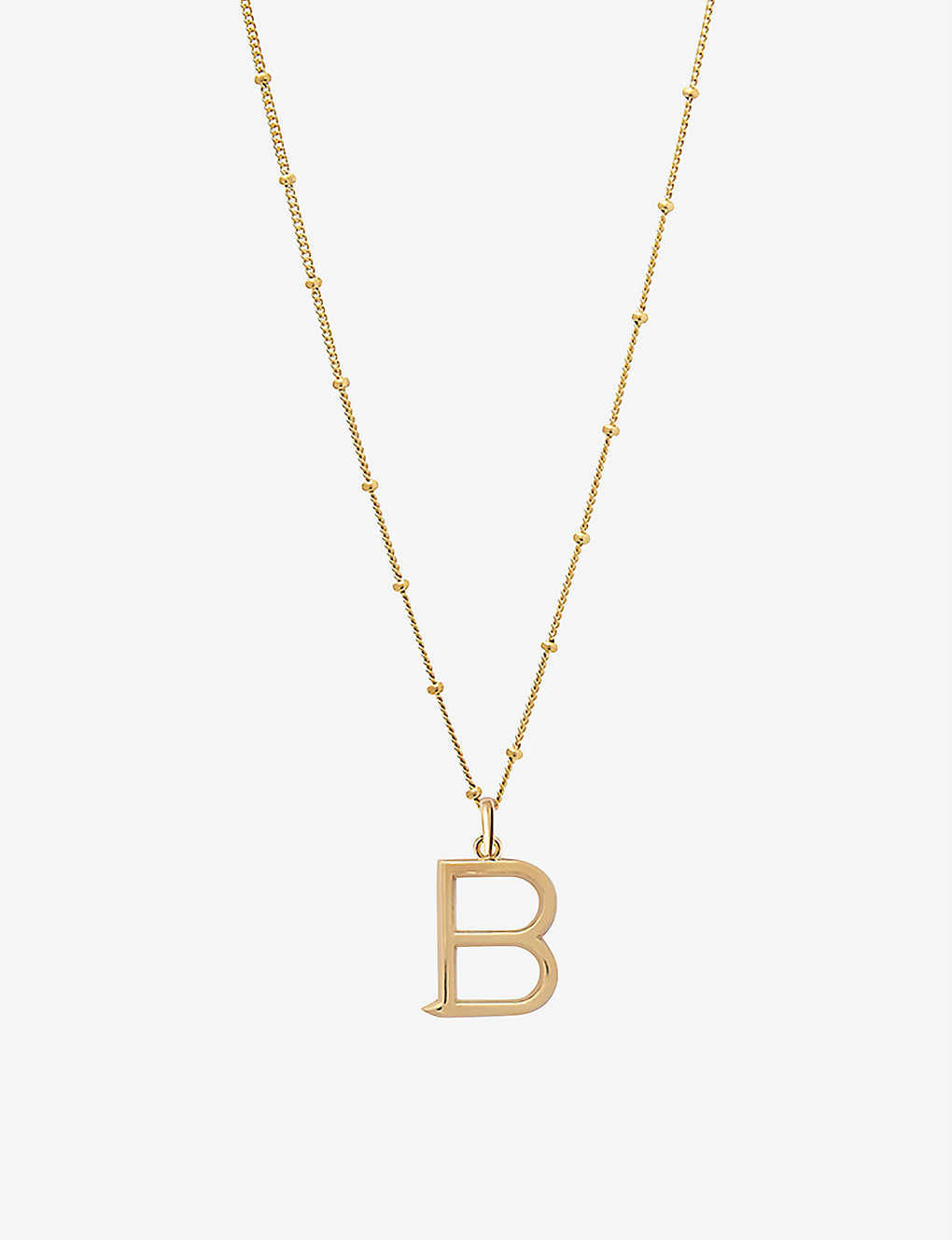 Edge Of Ember Womens Gold B Initial 18ct Yellow Gold-plated Vermeil Recycled Sterling-silver Pendant