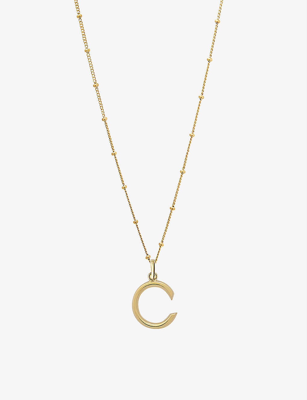 Edge Of Ember C Initial 18ct Yellow Gold-plated Vermeil Recycled Sterling-silver Pendant Necklace