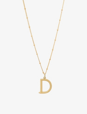 Edge Of Ember D Initial 18ct Yellow Gold-plated Vermeil Recycled Sterling-silver Pendant Necklace