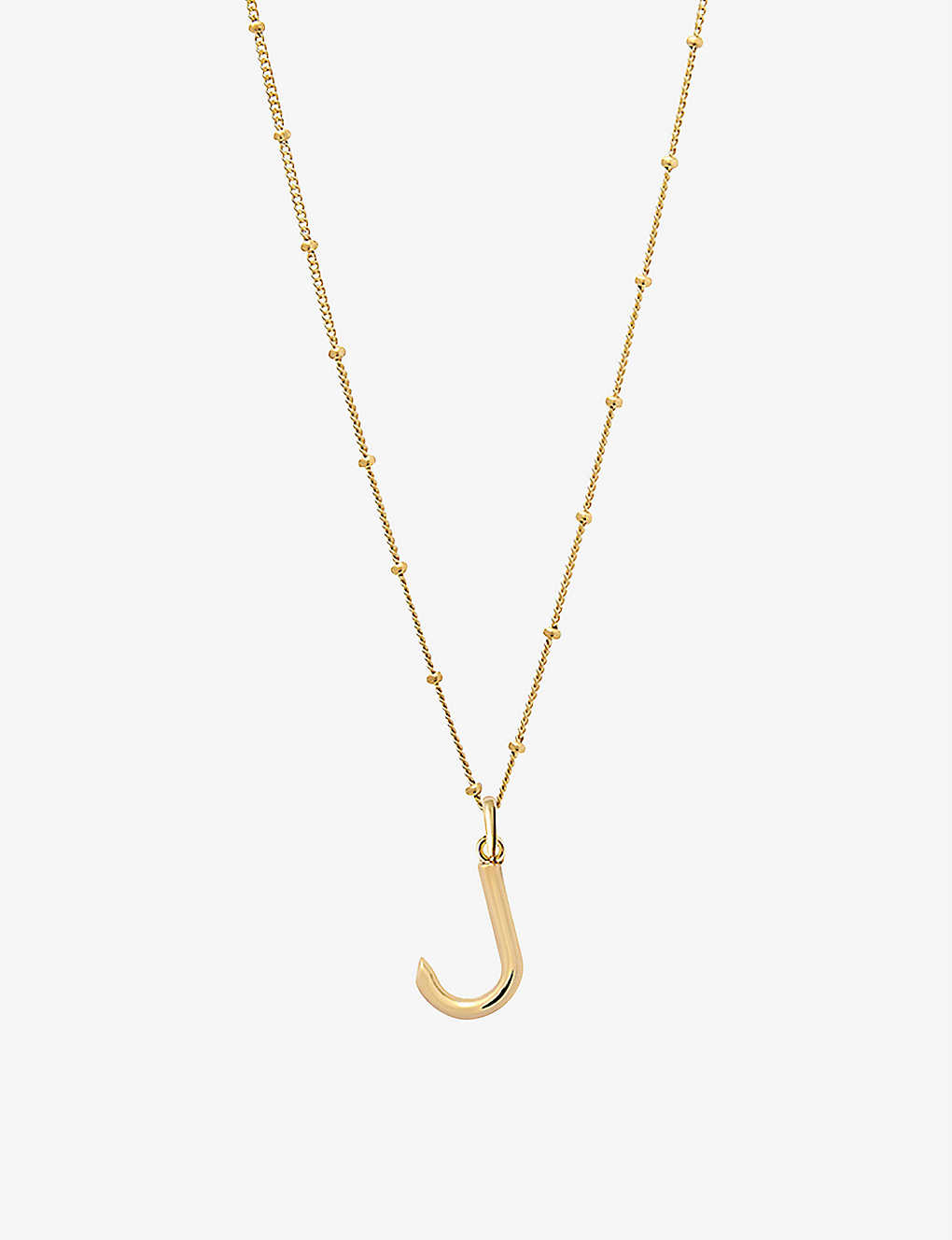 Edge Of Ember Womens Gold J Initial 18ct Yellow Gold-plated Vermeil Recycled Sterling-silver Pendant