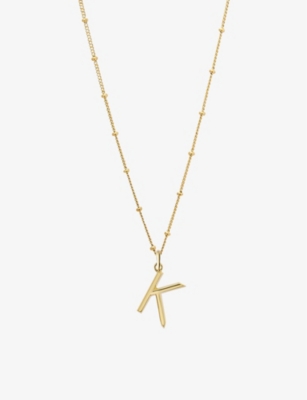 Edge Of Ember K Initial 18ct Yellow Gold-plated Vermeil Recycled Sterling-silver Pendant Necklace
