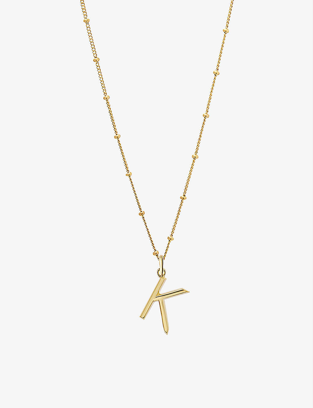 Edge Of Ember K Initial 18ct Yellow Gold-plated Vermeil Recycled Sterling-silver Pendant Necklace