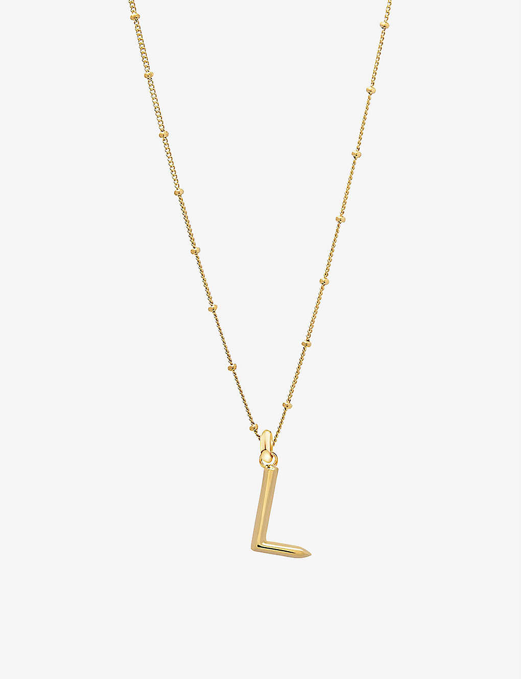 Edge Of Ember L Initial 18ct Yellow Gold-plated Vermeil Recycled Sterling-silver Pendant Necklace