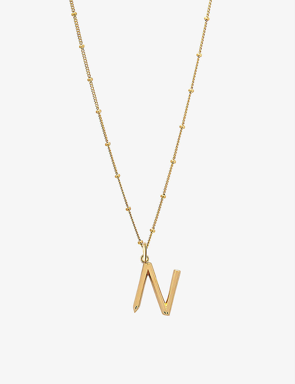 Edge Of Ember N Initial 18ct Yellow Gold-plated Vermeil Recycled Sterling-silver Pendant Necklace