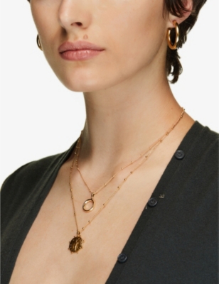 Shop Edge Of Ember O Initial Recycled 18ct Yellow-gold Plated Vermeil Sterling-silver Pendant Necklace