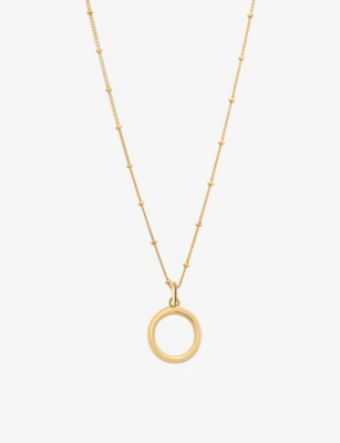 Edge Of Ember O Initial Recycled 18ct Yellow-gold Plated Vermeil Sterling-silver Pendant Necklace